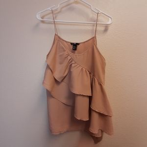 H&M Ruffled Front Spaghetti Strap Blouse Top
